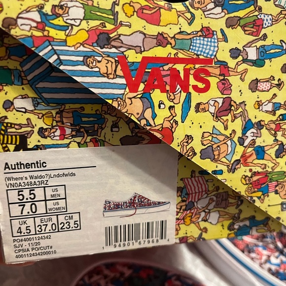 Where’s Waldo Vans Colorful Graphic Sneakers - Red, Blue, Yellow - Picture 6 of 6